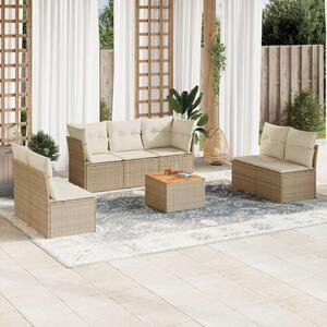 VidaXL Polyrattan Kerti Ülőgarnitúra - 8 részes - Bézs