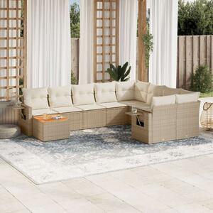 VidaXL Polyrattan Kerti Ülőgarnitúra - 10 részes - Bézs