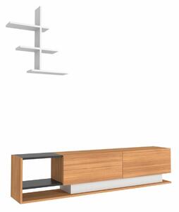 Hanah Home TV Unit White Teak Liza - Teak, White