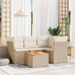 VidaXL Polyrattan Kerti Ülőgarnitúra - 5 részes - Bézs
