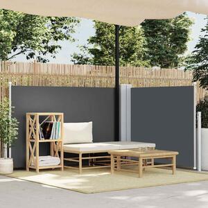 VidaXL antracitszürke behúzható oldalsó napellenző 100 x 600 cm