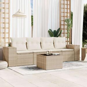 VidaXL Polyrattan Kerti Ülőgarnitúra - 5 részes - Bézs