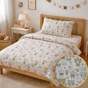 Muszlin ágyneműhuzat Teddy Bear TiaHome - Detský set 130x90cm + 65x45cm