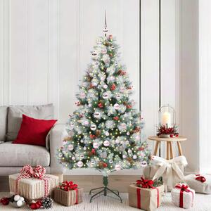 Mű karácsonyfa Zöld és fehér 180 cm PVC és Fém és Műanyag