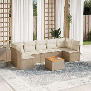 VidaXL Polyrattan Kerti Ülőgarnitúra - 8 részes - Bézs