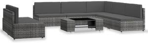 VidaXL 7 részes szürke polyrattan kerti ülőgarnitúra