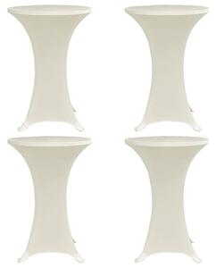 4 db krémszínű sztreccs asztalterítő bárasztalhoz Ø70 cm