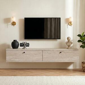 Hanah Home TV Stand Travertine Ligne 140 - Travertine