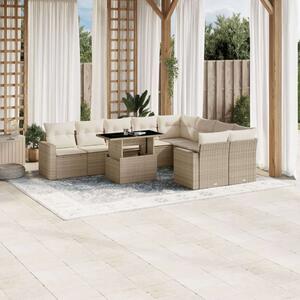 VidaXL Polyrattan Kerti Ülőgarnitúra - 10 részes - Bézs