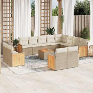 VidaXL Polyrattan Kerti Ülőgarnitúra - 13 részes - Bézs