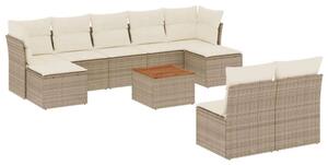 VidaXL Polyrattan Kerti Ülőgarnitúra - 10 részes - Bézs