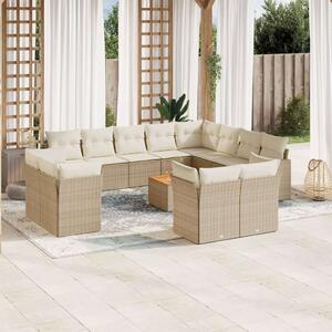 VidaXL Polyrattan Kerti Ülőgarnitúra - 13 részes - Bézs