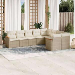 VidaXL Polyrattan Kerti Ülőgarnitúra - 9 részes - Bézs