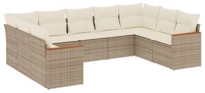 VidaXL Polyrattan Kerti Ülőgarnitúra - 9 részes - Bézs