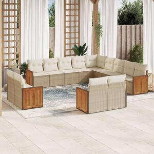 VidaXL Polyrattan Kerti Ülőgarnitúra - Bézs - 13 részes