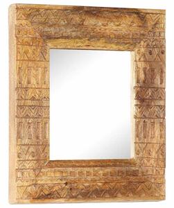 Kézzel faragott tömör mangófa tükör 50 x 50 x 2,5 cm