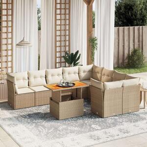 VidaXL Polyrattan Kerti Ülőgarnitúra - Bézs - 10 részes
