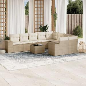 VidaXL Polyrattan Kerti Ülőgarnitúra - Bézs - 10 részes