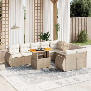 VidaXL Polyrattan Kerti Ülőgarnitúra - 10 részes - Bézs