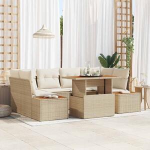 VidaXL Kerti Kanapé Szett 9 db Beige és krém