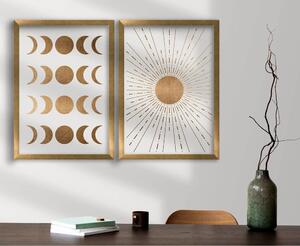 Keretezett poszter 38x53 cm Moon & Sun – Wallity