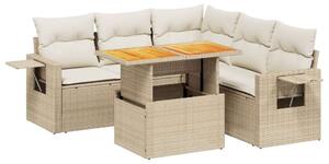 VidaXL Polyrattan Kerti Ülőgarnitúra - 6 részes - Bézs