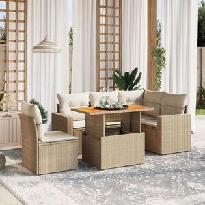 VidaXL Polyrattan Kerti Ülőgarnitúra - 6 részes - Bézs