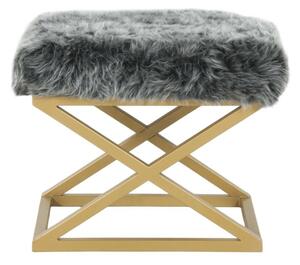 Atelier Del Sofa Capraz Plüss Puff, Arany és Szürke