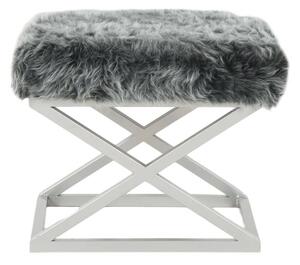 Atelier Del Sofa Puff Ezüstszürke Capraz Plüss - Ezüst, Szürke