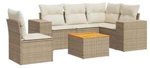 VidaXL Polyrattan Kerti Ülőgarnitúra - 6 részes - Bézs