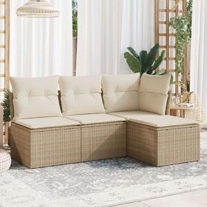 VidaXL Polyrattan Kerti Ülőgarnitúra - 4 részes - Bézs