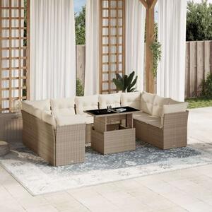 VidaXL Polyrattan Kerti Ülőgarnitúra - 10 részes - Bézs