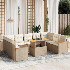 VidaXL Polyrattan Kerti Ülőgarnitúra - 10 részes - Bézs