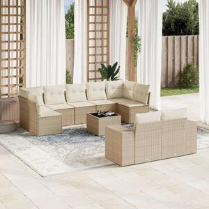 VidaXL Polyrattan Kerti Ülőgarnitúra - 10 részes - Bézs