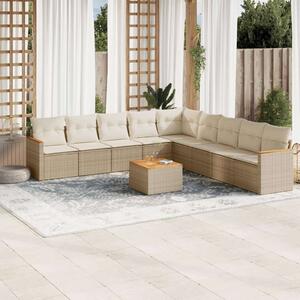 VidaXL Polyrattan Kerti Ülőgarnitúra - 10 részes - Bézs