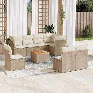 VidaXL Polyrattan Kerti Ülőgarnitúra - 9 részes - Bézs
