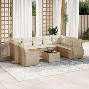 VidaXL Polyrattan Kerti Ülőgarnitúra - 10 részes - Bézs