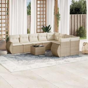 VidaXL Polyrattan Kerti Ülőgarnitúra - 10 részes - Bézs
