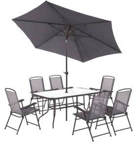 Patio Bordeaux Kerti Bútor Szett - 6 Szék, Asztal, Napernyő
