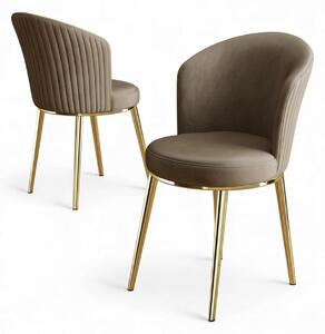 Hanah Home Chair Set (2 Pieces) Cappuccino Gold Risa - Cappuccino, Gold