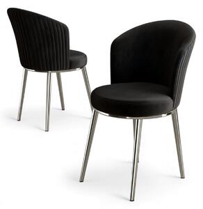 Hanah Home szék szett (2 darabos) BlackChrome Risa - fekete, króm