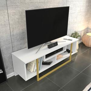 Hanah Home TV Stand Gold White Asal 120 - Gold, White