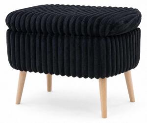 Atelier Del Sofa Toscano Black Mini Oslo Linen Puff - Toscano Black Puff