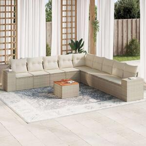 VidaXL Polyrattan Kerti Ülőgarnitúra - 10 részes - Bézs