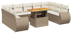 VidaXL Polyrattan Kerti Ülőgarnitúra - 10 részes - Bézs