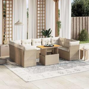 Polyrattan Kerti Ülőgarnitúra - 10 részes - Bézs