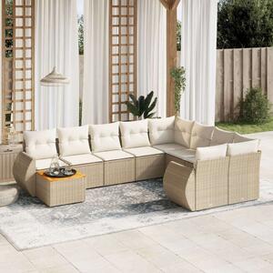 VidaXL Polyrattan Kerti Ülőgarnitúra - 10 részes, Bézs