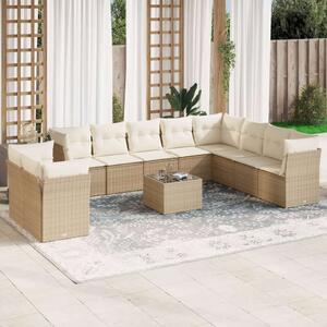 VidaXL Polyrattan Kerti Ülőgarnitúra - 11 részes - Bézs