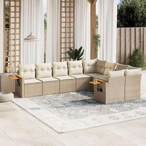 Polyrattan Kerti Ülőgarnitúra - 9 részes - Bézs