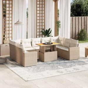 VidaXL Polyrattan Kerti Ülőgarnitúra - 10 részes - Bézs